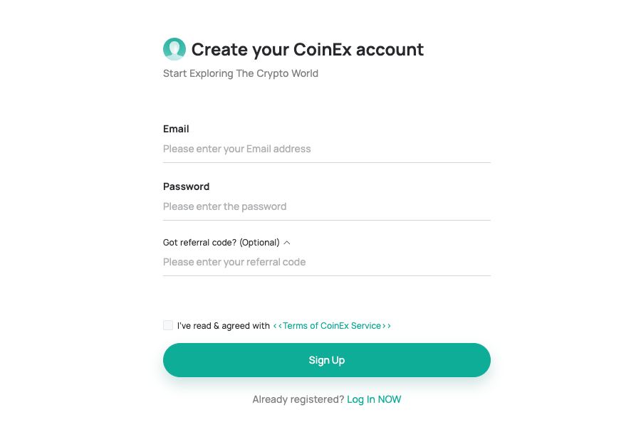 Open exchange account