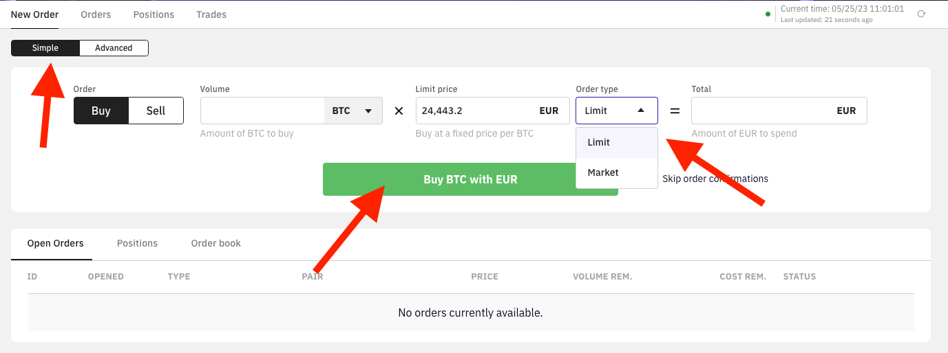 Buy limit market order